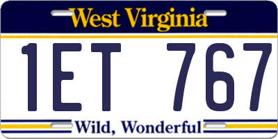 WV license plate 1ET767