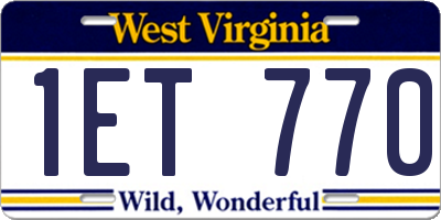 WV license plate 1ET770