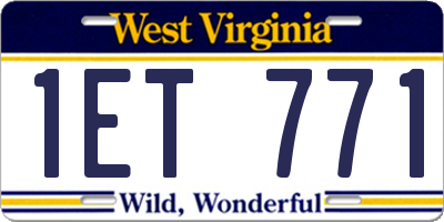 WV license plate 1ET771