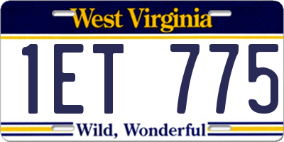 WV license plate 1ET775