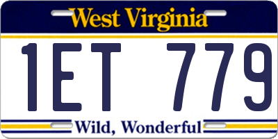 WV license plate 1ET779
