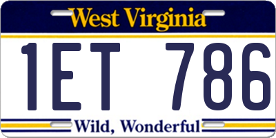 WV license plate 1ET786