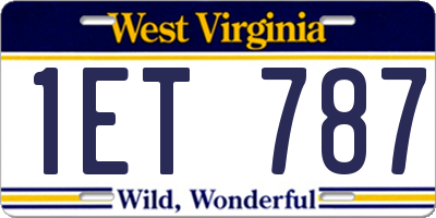 WV license plate 1ET787