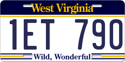 WV license plate 1ET790