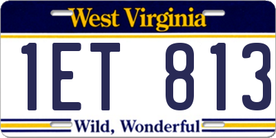 WV license plate 1ET813
