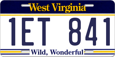 WV license plate 1ET841
