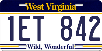 WV license plate 1ET842