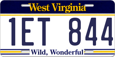 WV license plate 1ET844
