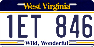 WV license plate 1ET846