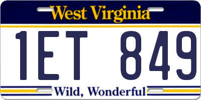 WV license plate 1ET849