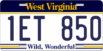 WV license plate 1ET850