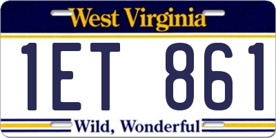 WV license plate 1ET861