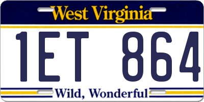 WV license plate 1ET864