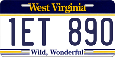 WV license plate 1ET890