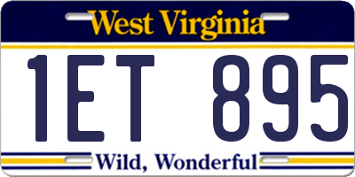WV license plate 1ET895