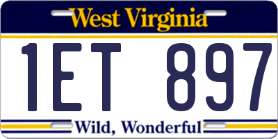 WV license plate 1ET897