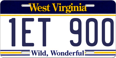 WV license plate 1ET900
