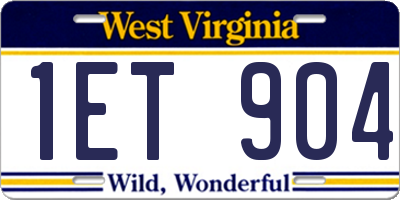 WV license plate 1ET904