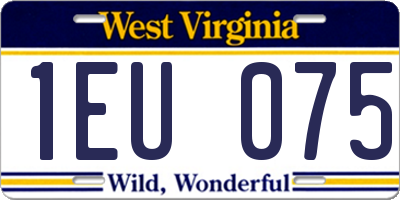 WV license plate 1EU075
