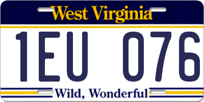 WV license plate 1EU076
