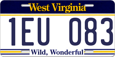 WV license plate 1EU083
