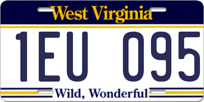 WV license plate 1EU095