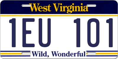 WV license plate 1EU101