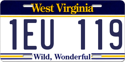 WV license plate 1EU119