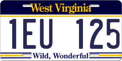 WV license plate 1EU125