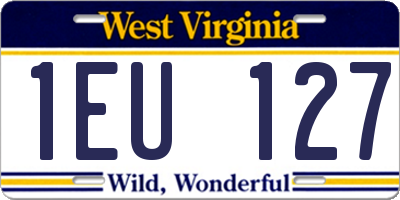 WV license plate 1EU127