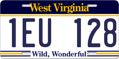 WV license plate 1EU128