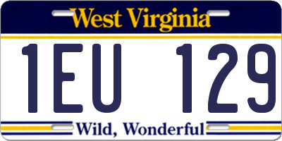 WV license plate 1EU129