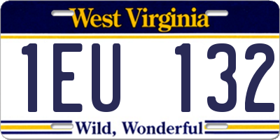 WV license plate 1EU132