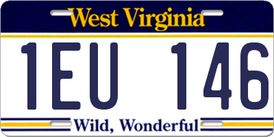 WV license plate 1EU146