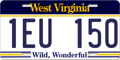 WV license plate 1EU150