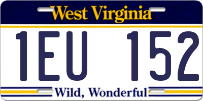 WV license plate 1EU152