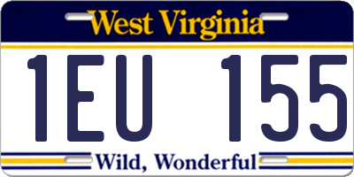 WV license plate 1EU155