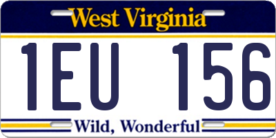 WV license plate 1EU156