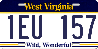 WV license plate 1EU157