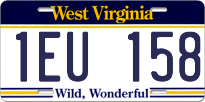 WV license plate 1EU158