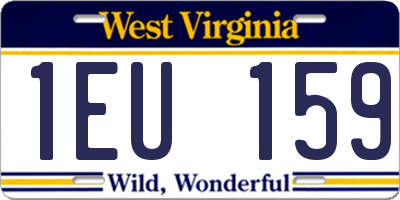 WV license plate 1EU159