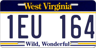 WV license plate 1EU164
