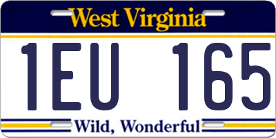 WV license plate 1EU165