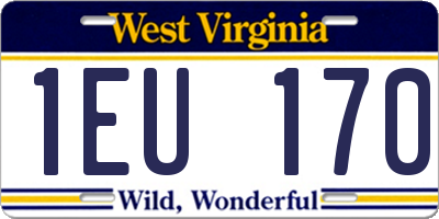 WV license plate 1EU170