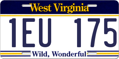 WV license plate 1EU175