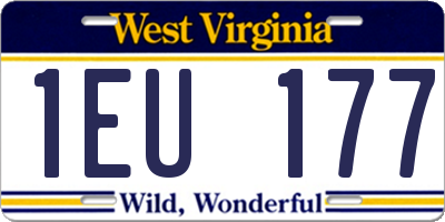 WV license plate 1EU177