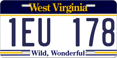 WV license plate 1EU178