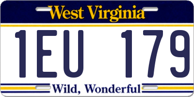 WV license plate 1EU179