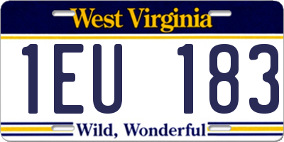 WV license plate 1EU183