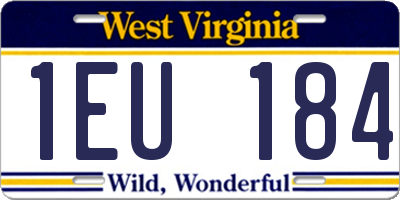 WV license plate 1EU184